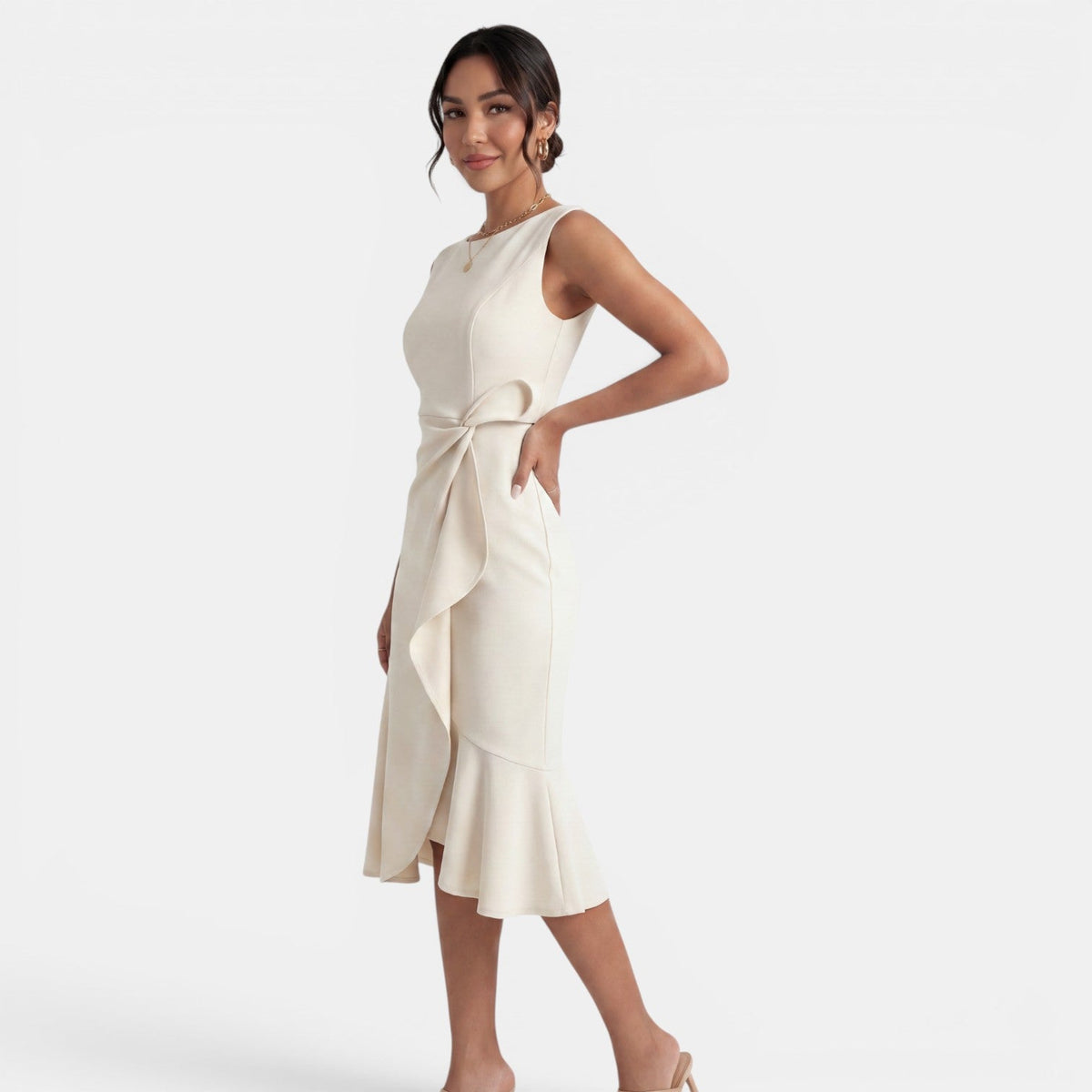 Vestido Midi Mujer Entallado Elegante