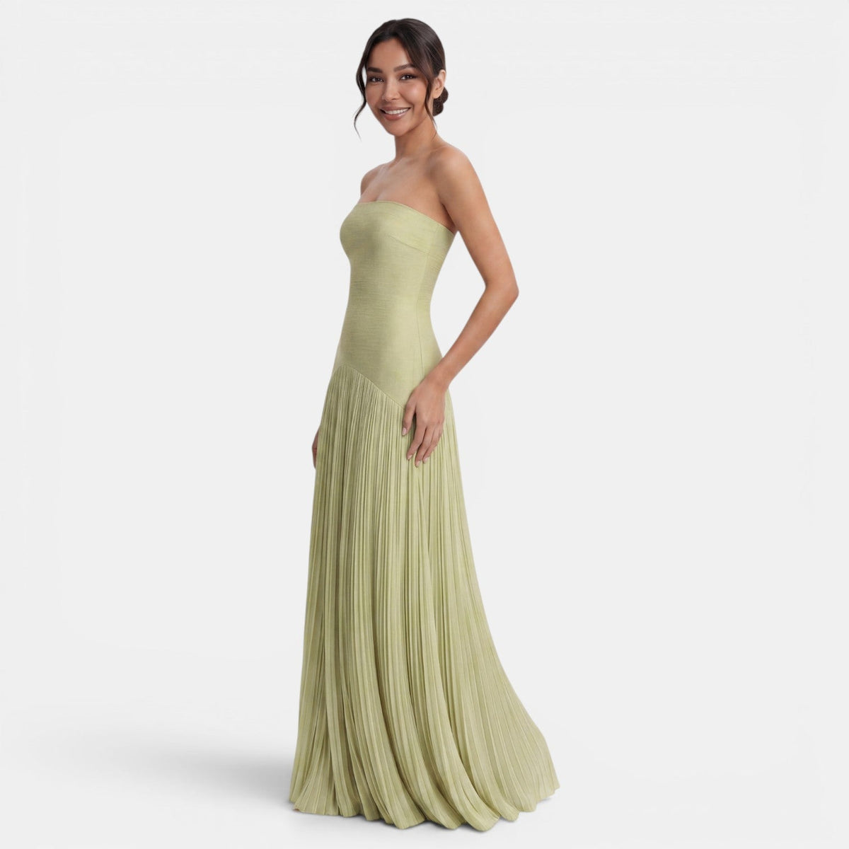 Vestido Largo Plisado Mujer Elegante Verano