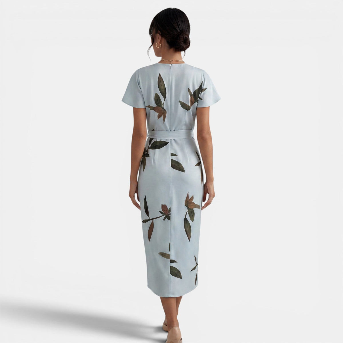 Vestido Midi Cruzado Floral Mujer