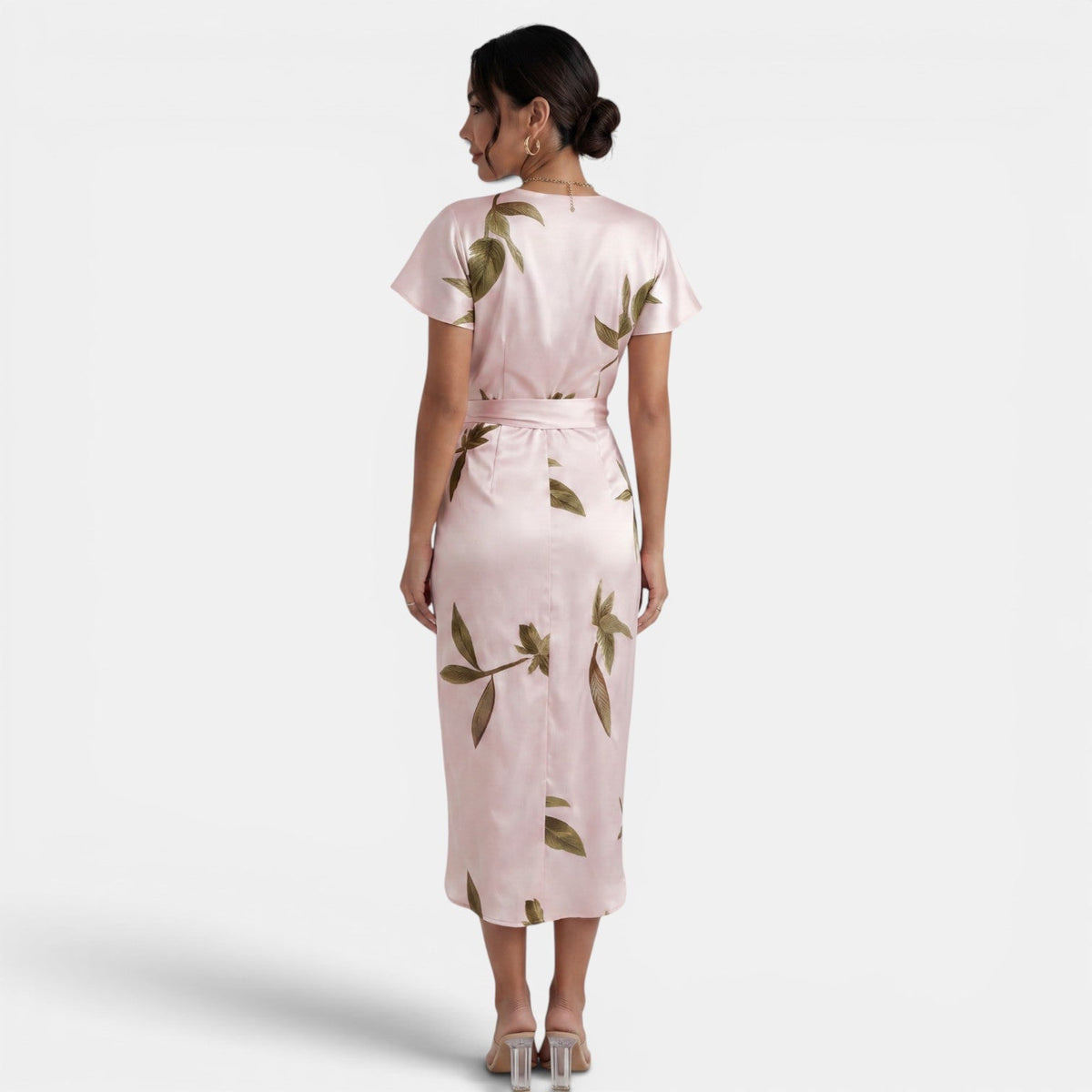 Vestido Midi Cruzado Floral Mujer