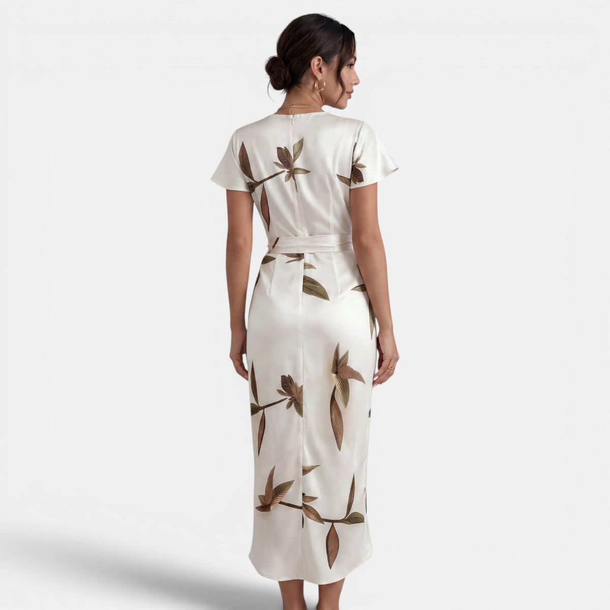 Vestido Midi Cruzado Floral Mujer