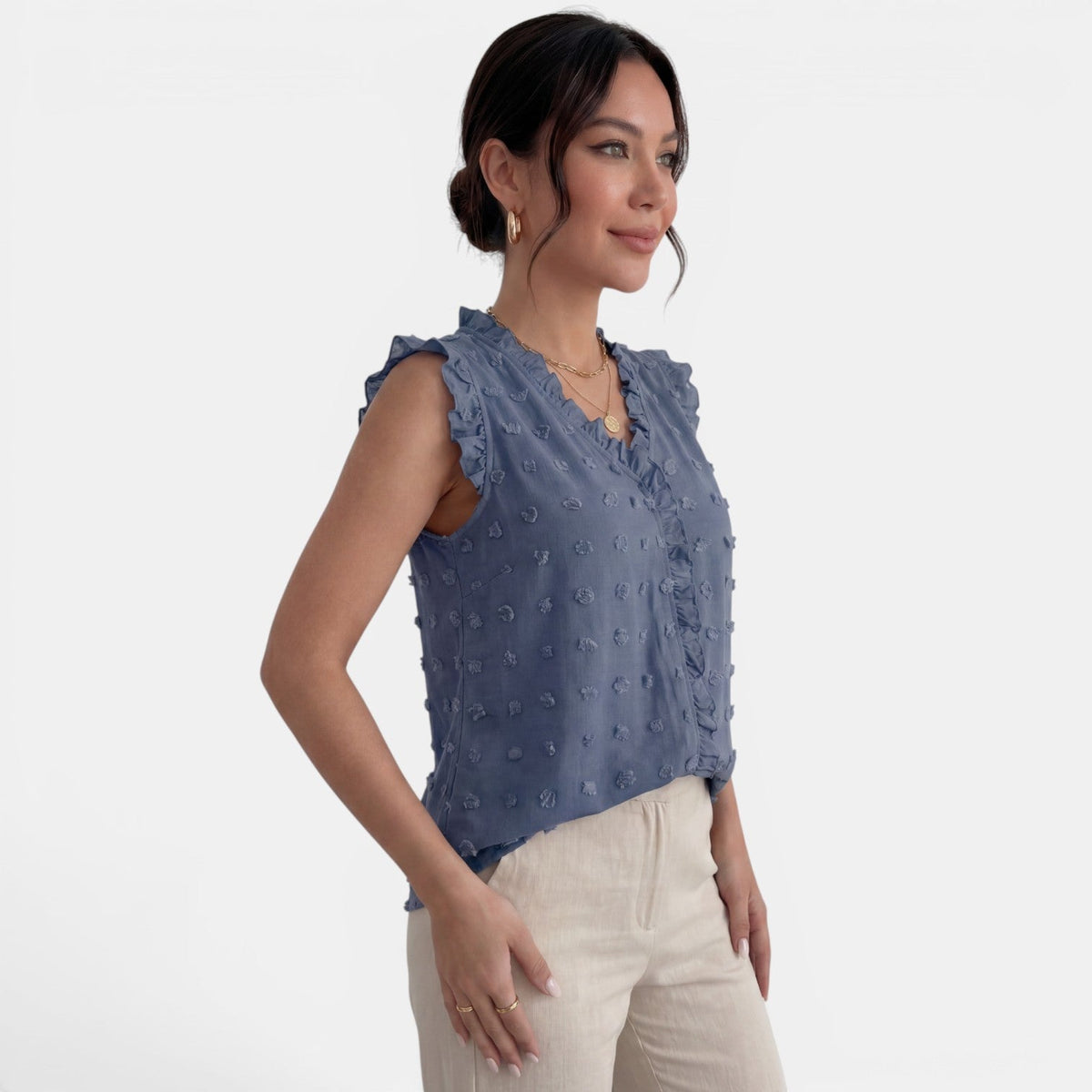 Blusa Mujer Volantes Elegante
