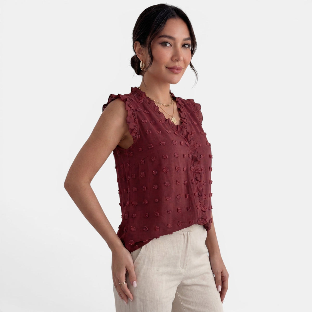 Blusa Mujer Volantes Elegante
