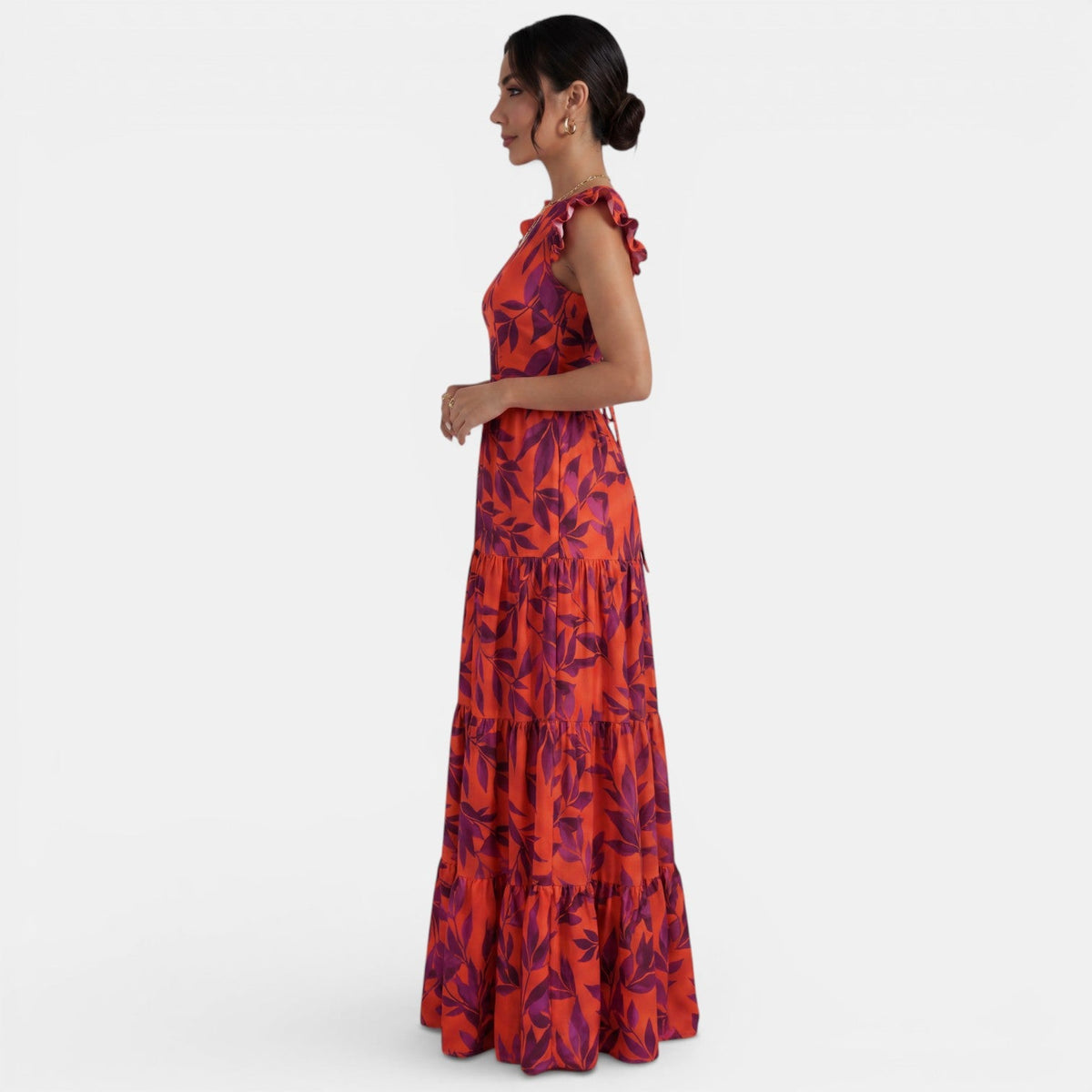 Vestido Largo Rojo Elegante Mujer