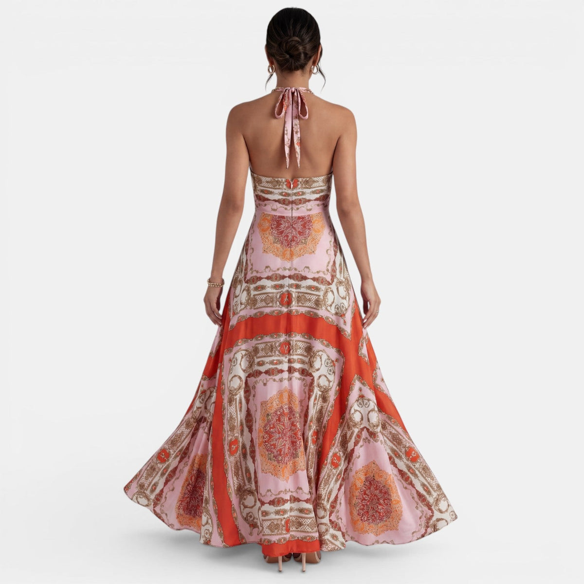 Vestido Largo Boho Rojo Halter