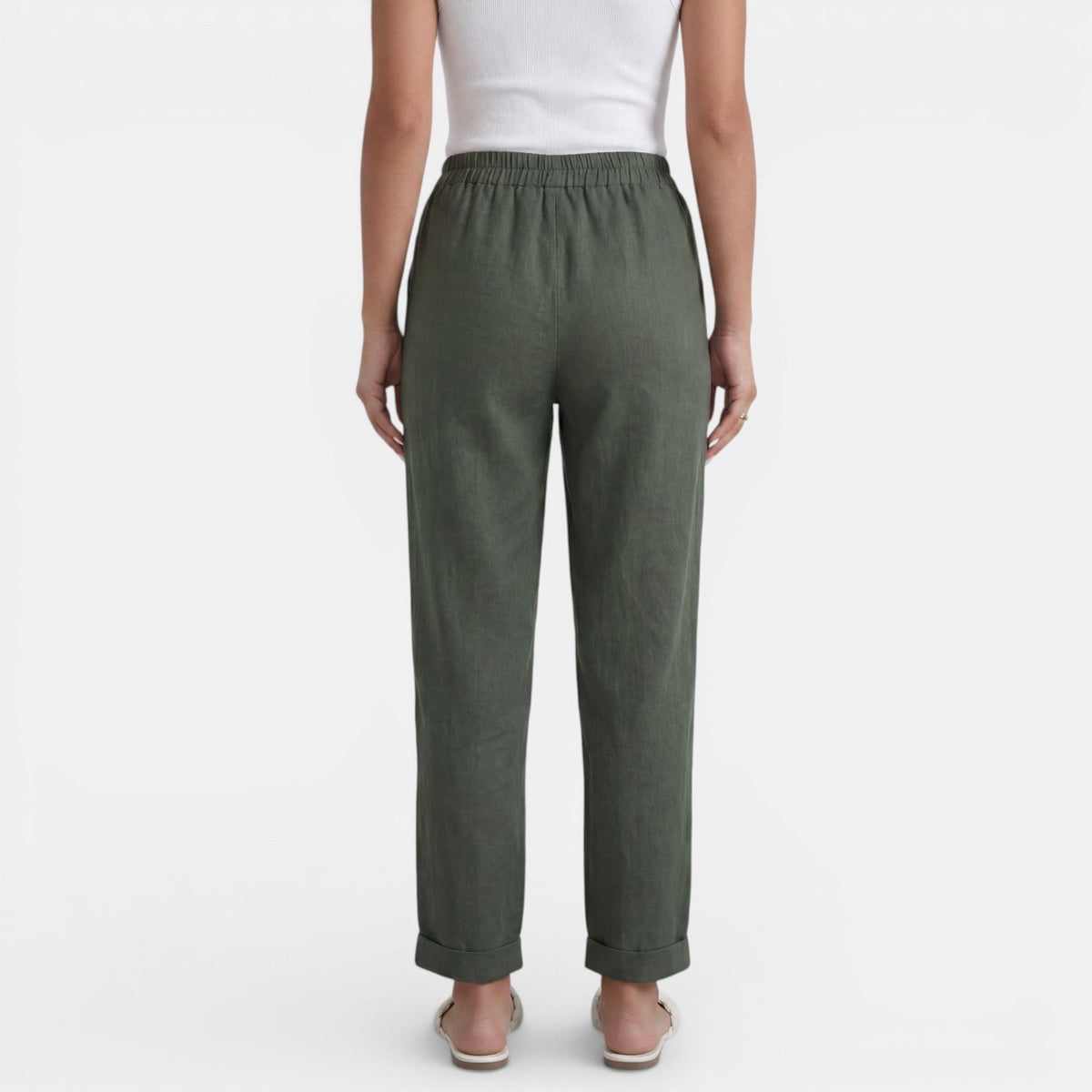 Pantalón Lino Mujer Cintura Alta