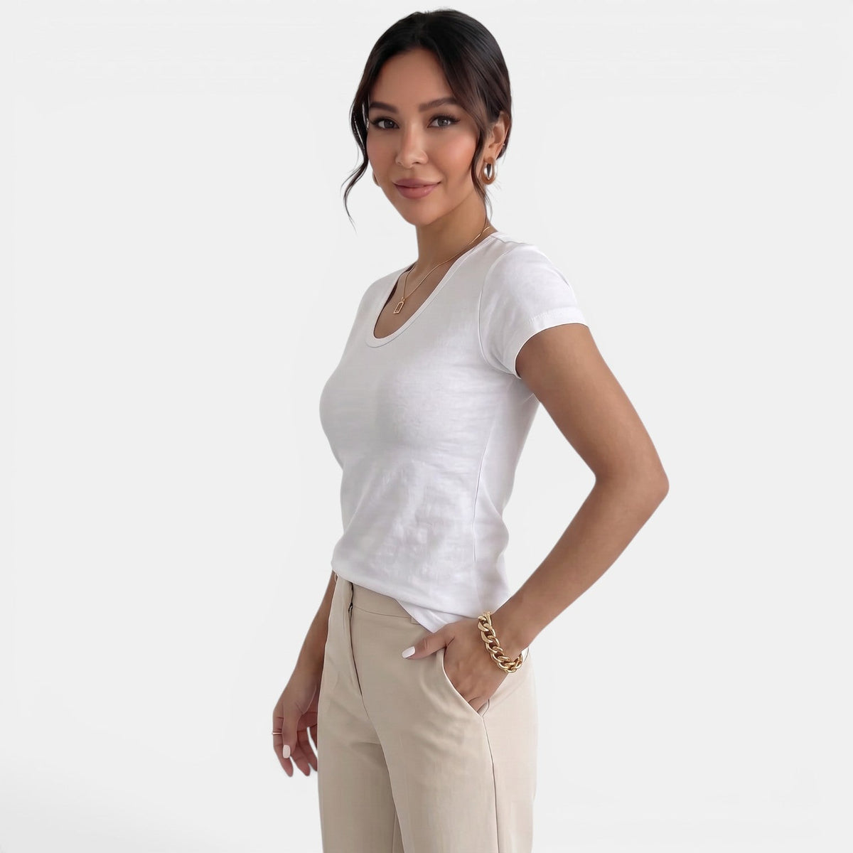 Camiseta Mujer Cuello U