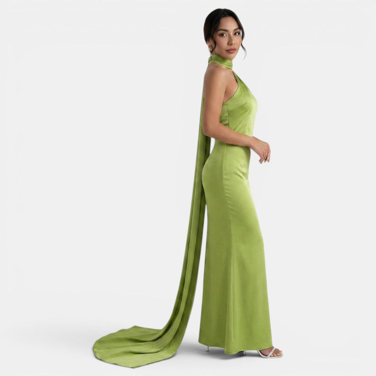 Vestido Largo Mujer Halter Elegante