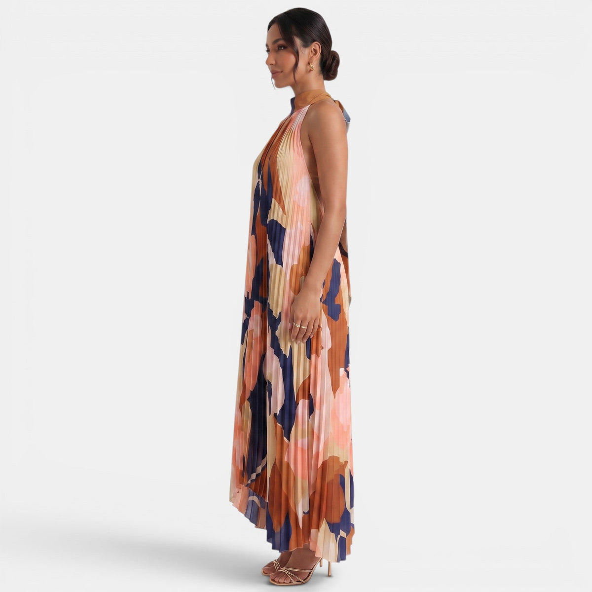 Vestido Largo Floral Halter Verano
