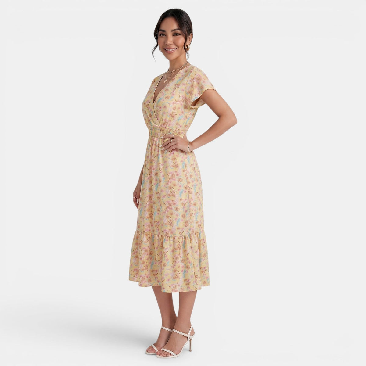 Vestido Midi Floral Mujer Verano