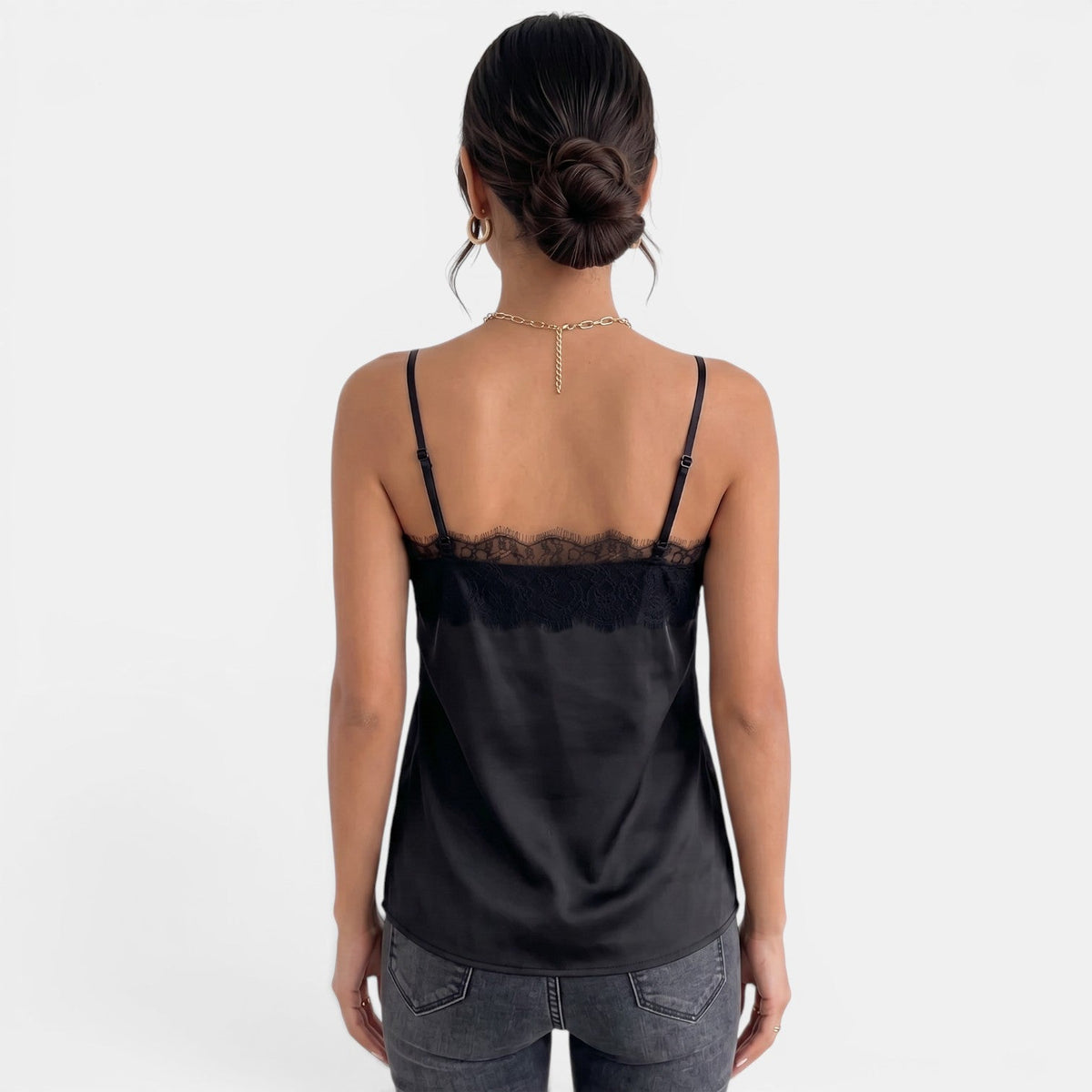 Camiseta Tirantes Mujer Encaje Cuello V