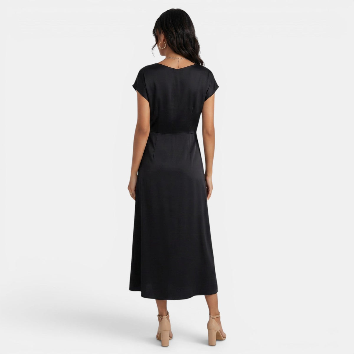 Vestido Midi Elegante de Seda para Mujer