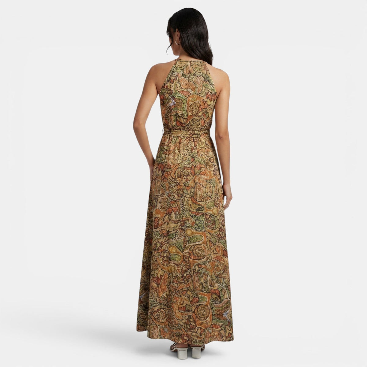 Vestido Boho Largo de Cintura Alta
