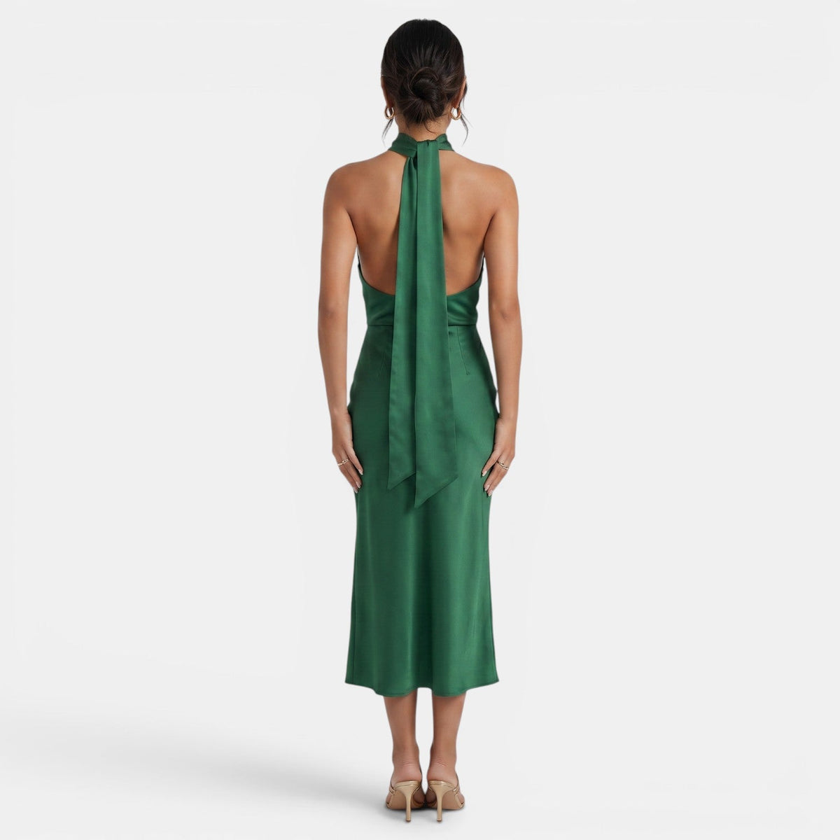 Vestido Satén Elegante Mujer