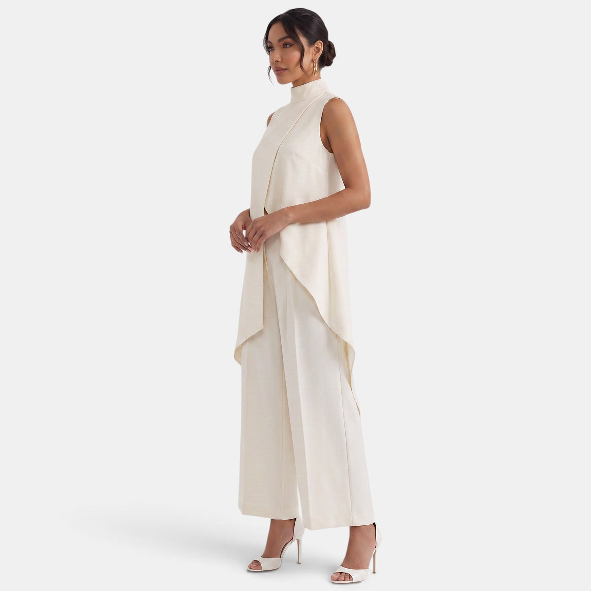 Conjunto Mujer Elegante Cuello Alto Asimétrico