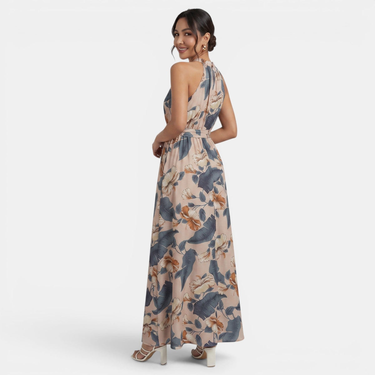 Vestido Boho Largo de Cintura Alta
