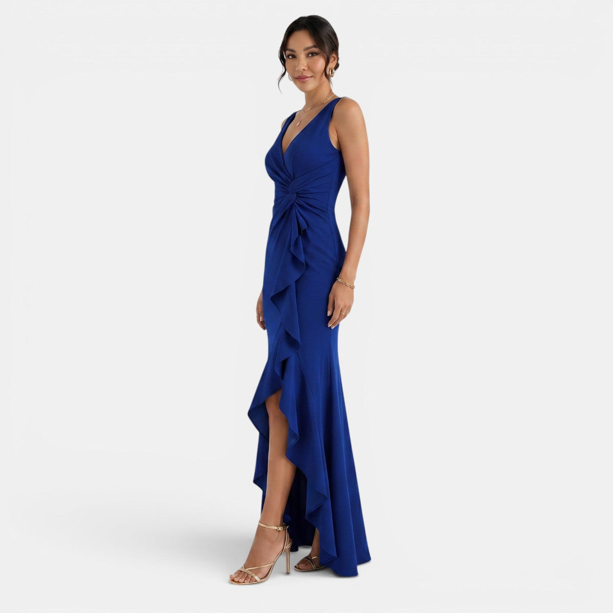 Vestido Fiesta Elegante Azul Mujer