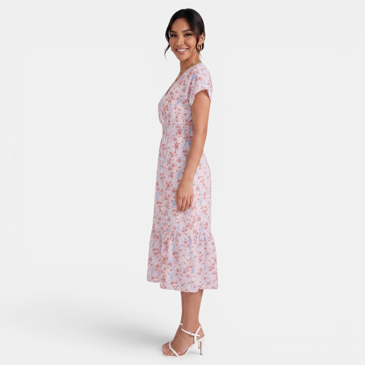 Vestido Midi Floral Mujer Verano