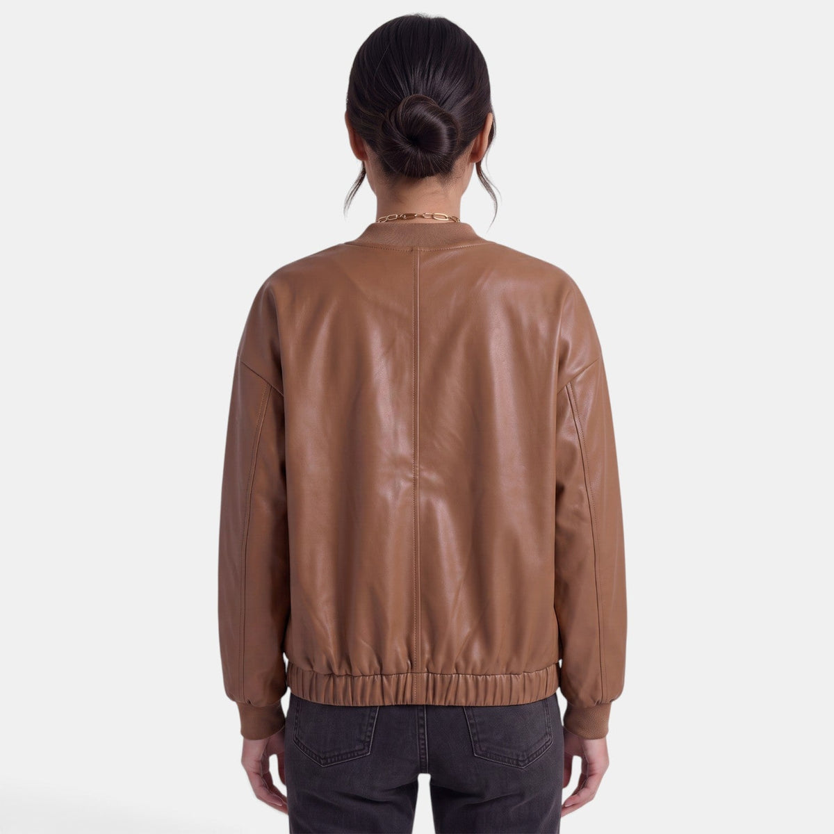 Chaqueta Motera Mujer Efecto Piel