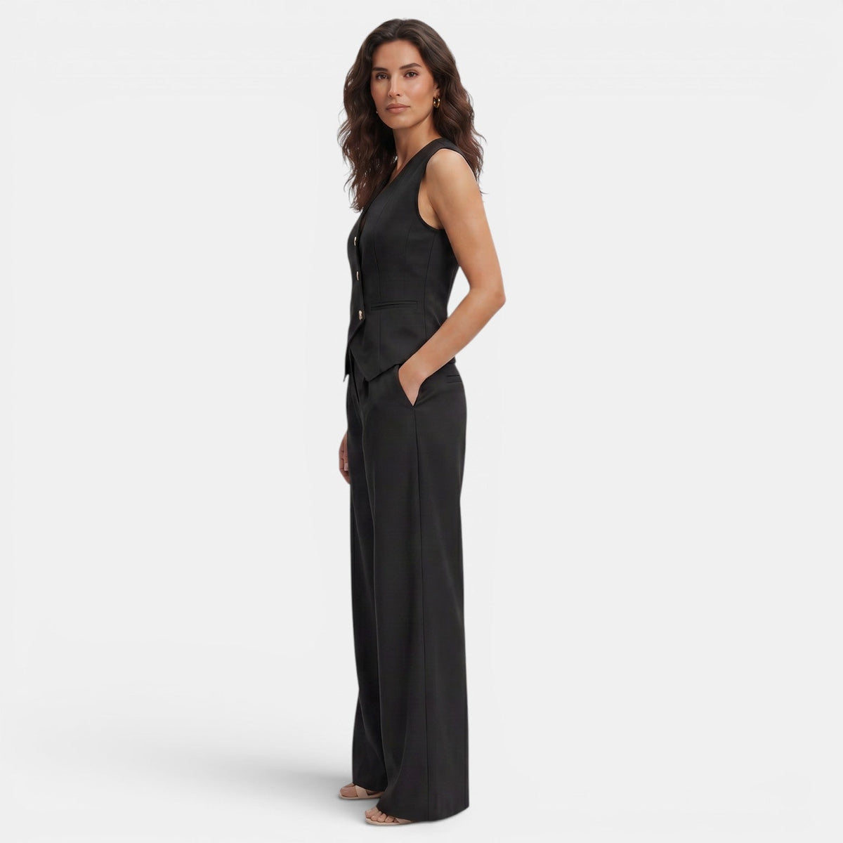 Conjunto Elegante Mujer Chaleco y Pantalón