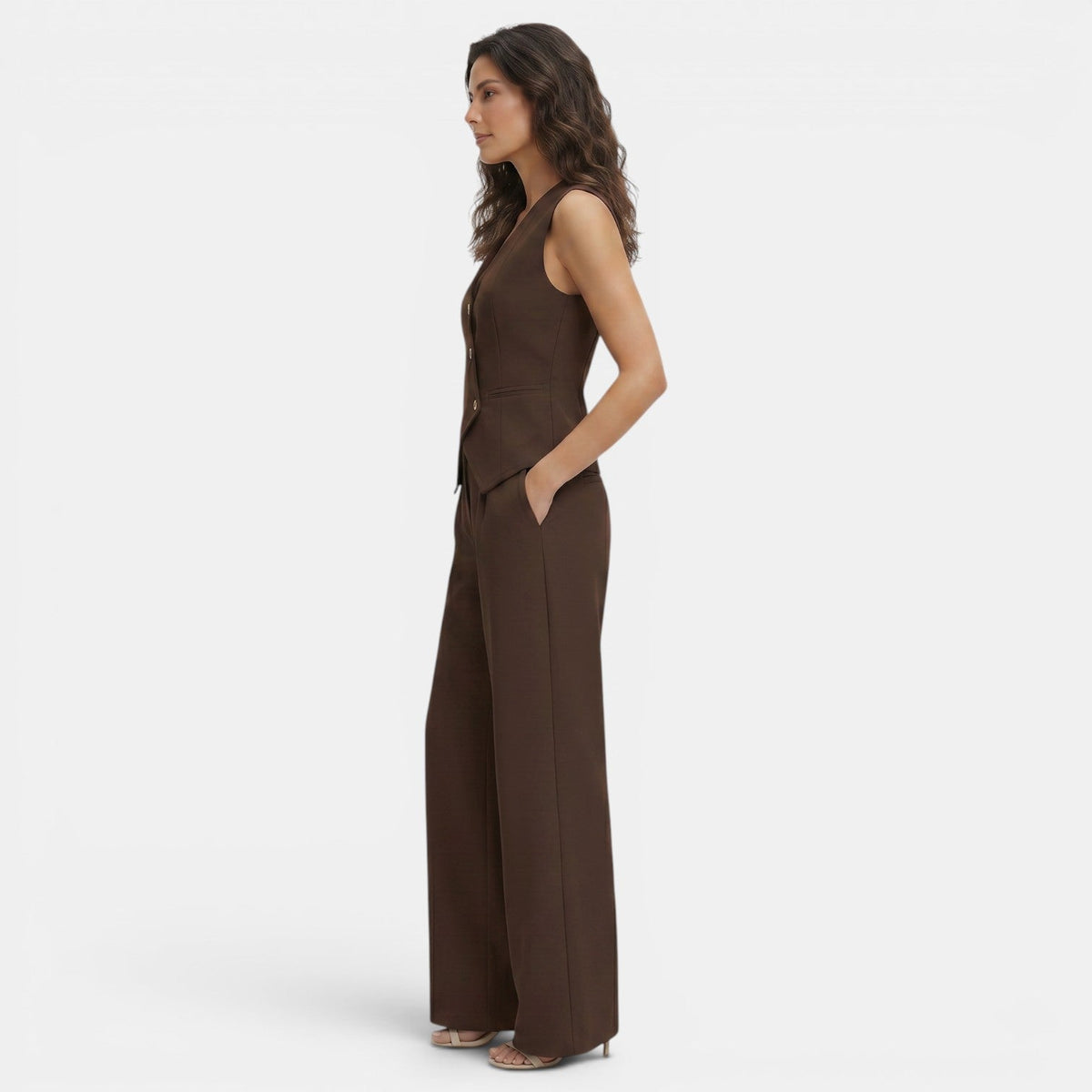 Conjunto Elegante Mujer Chaleco y Pantalón