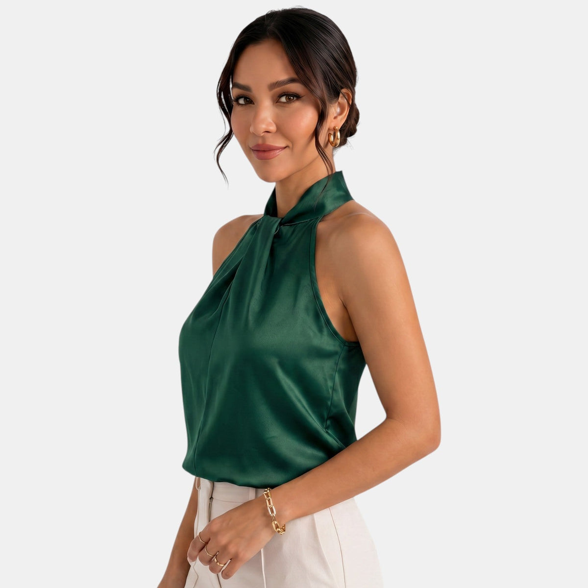 Top Satén Mujer Halter