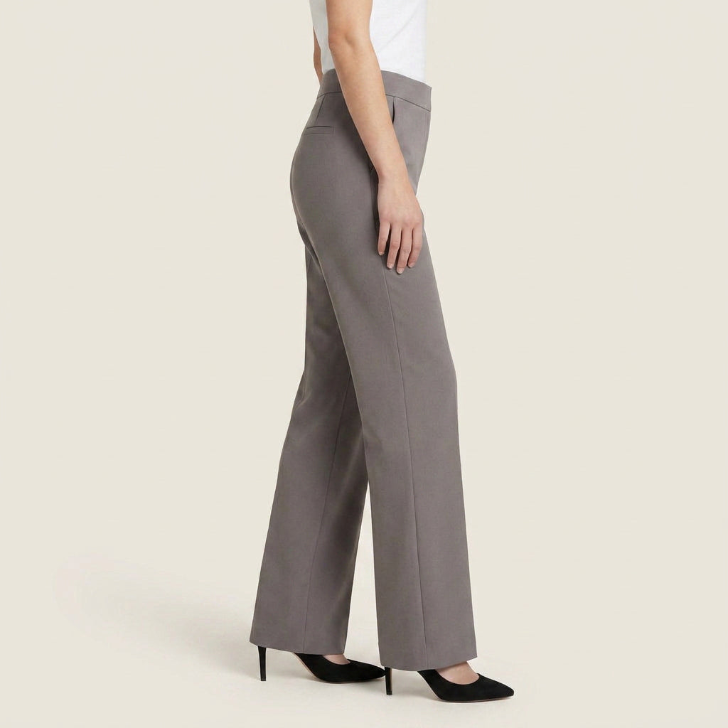 Pantalón Recto de Talle Alto con Pinza Central para Mujer