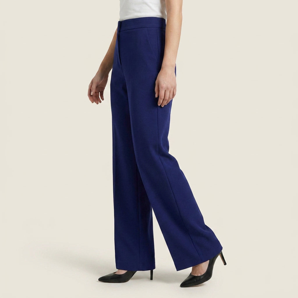 Pantalón Recto de Talle Alto con Pinza Central para Mujer