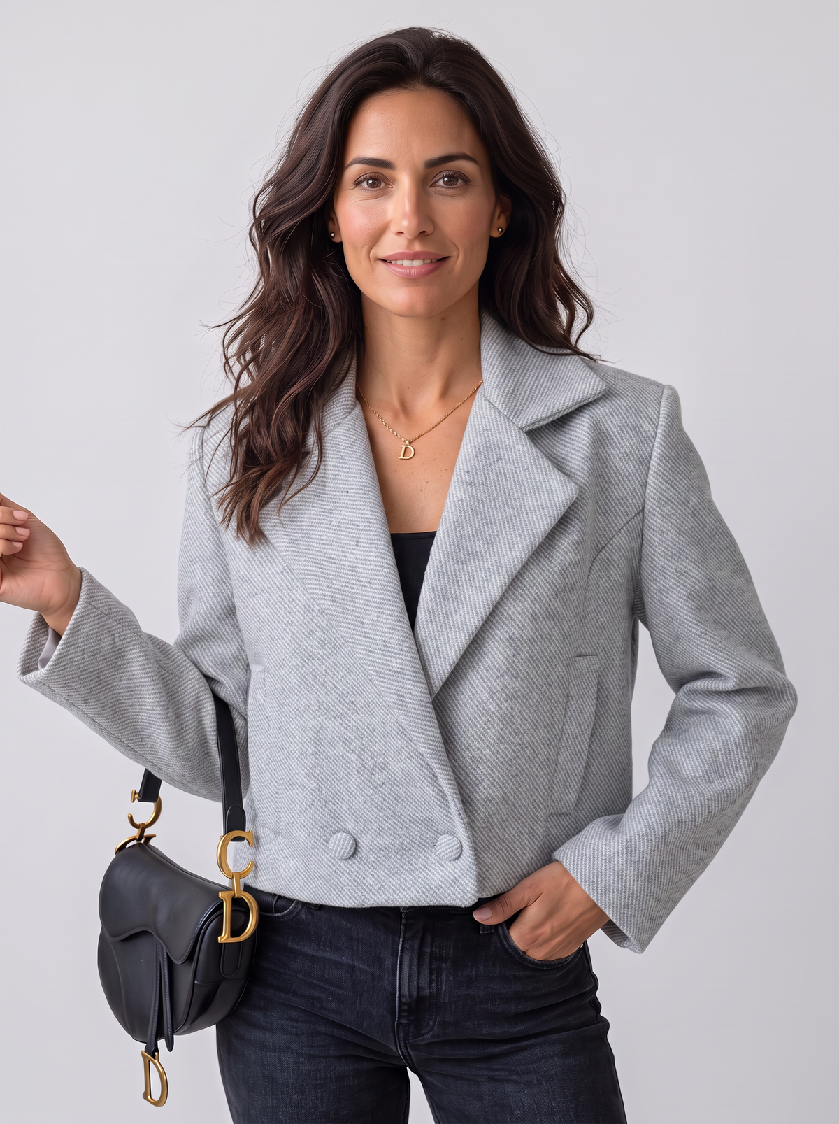 Chaqueta Mujer de Lana con Cuello Sastre y Estilo Elegante