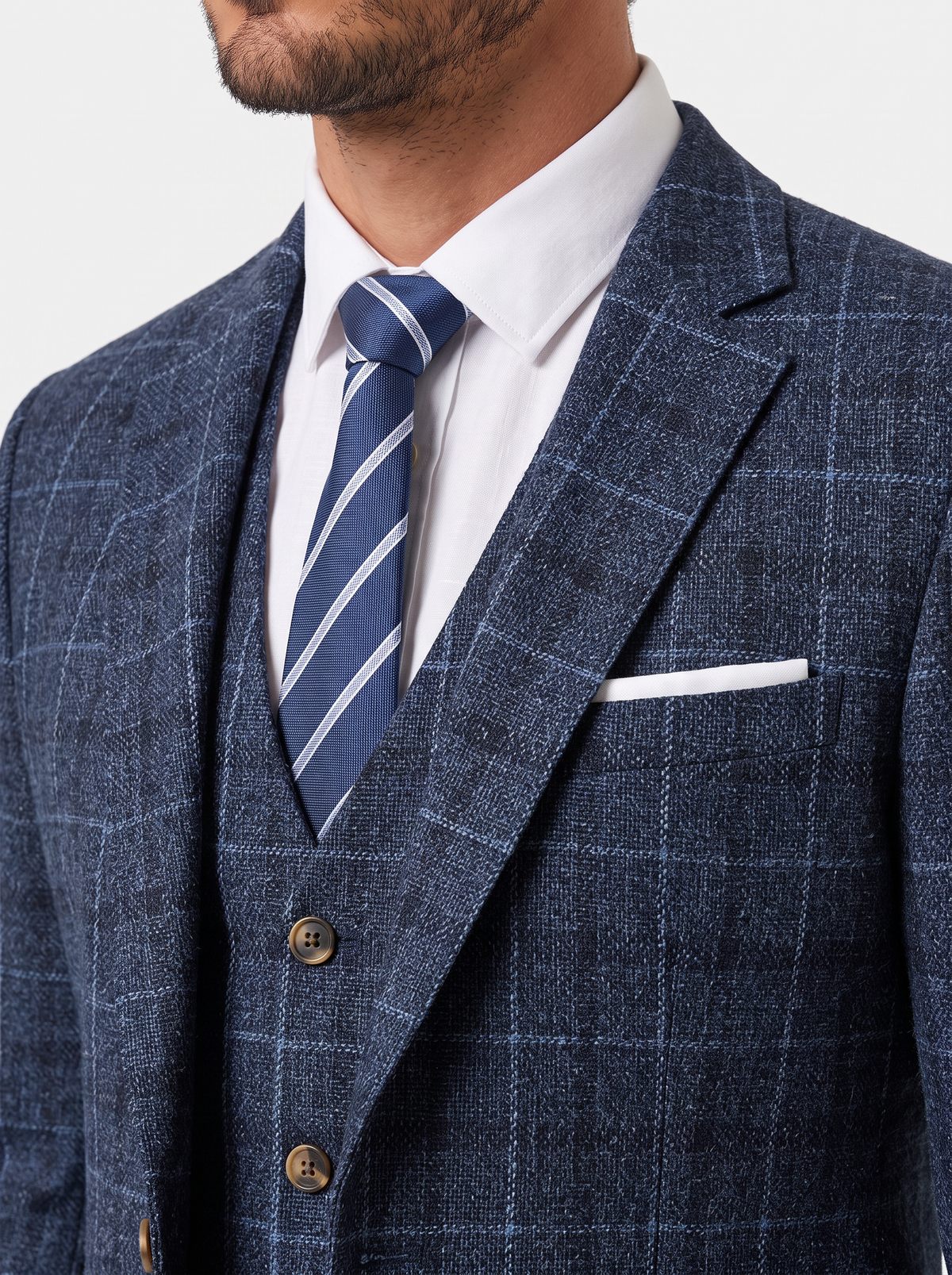 Traje Hombre 3 Piezas Cuadros