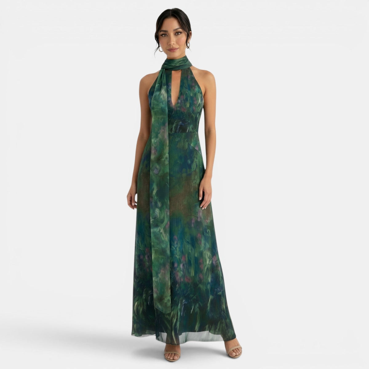 Vestido Halter Lazo Espalda Descubierta