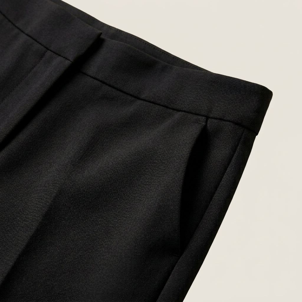 Pantalón Recto de Talle Alto con Pinza Central para Mujer