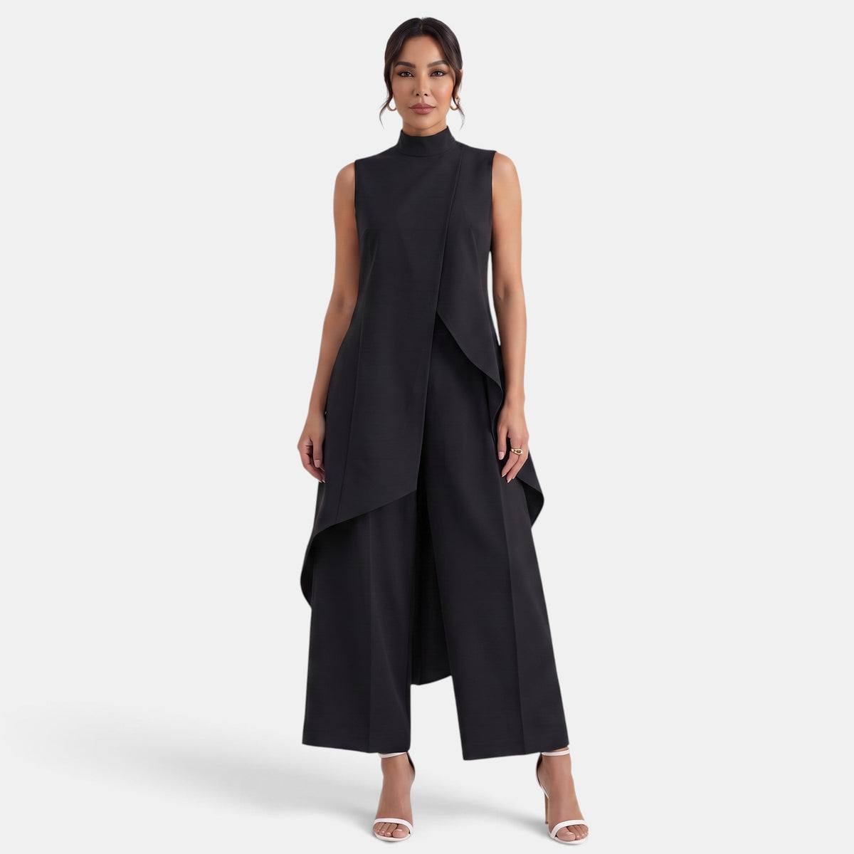 Conjunto Mujer Elegante Cuello Alto Asimétrico