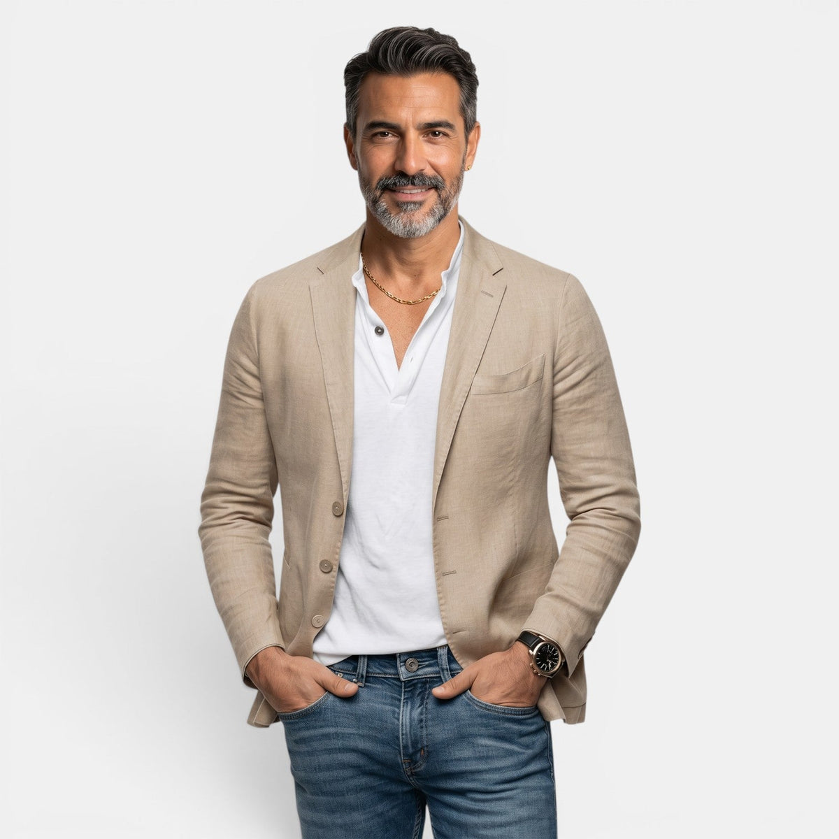 Blazer Hombre Slim Fit Premium – Americana Elegante Ligera con Solapa Clásica