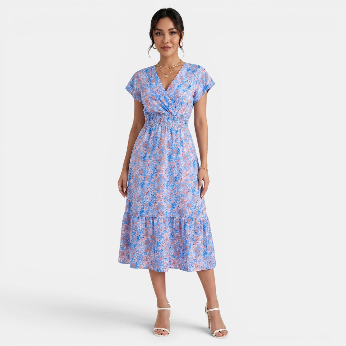Vestido Midi Floral Mujer Verano