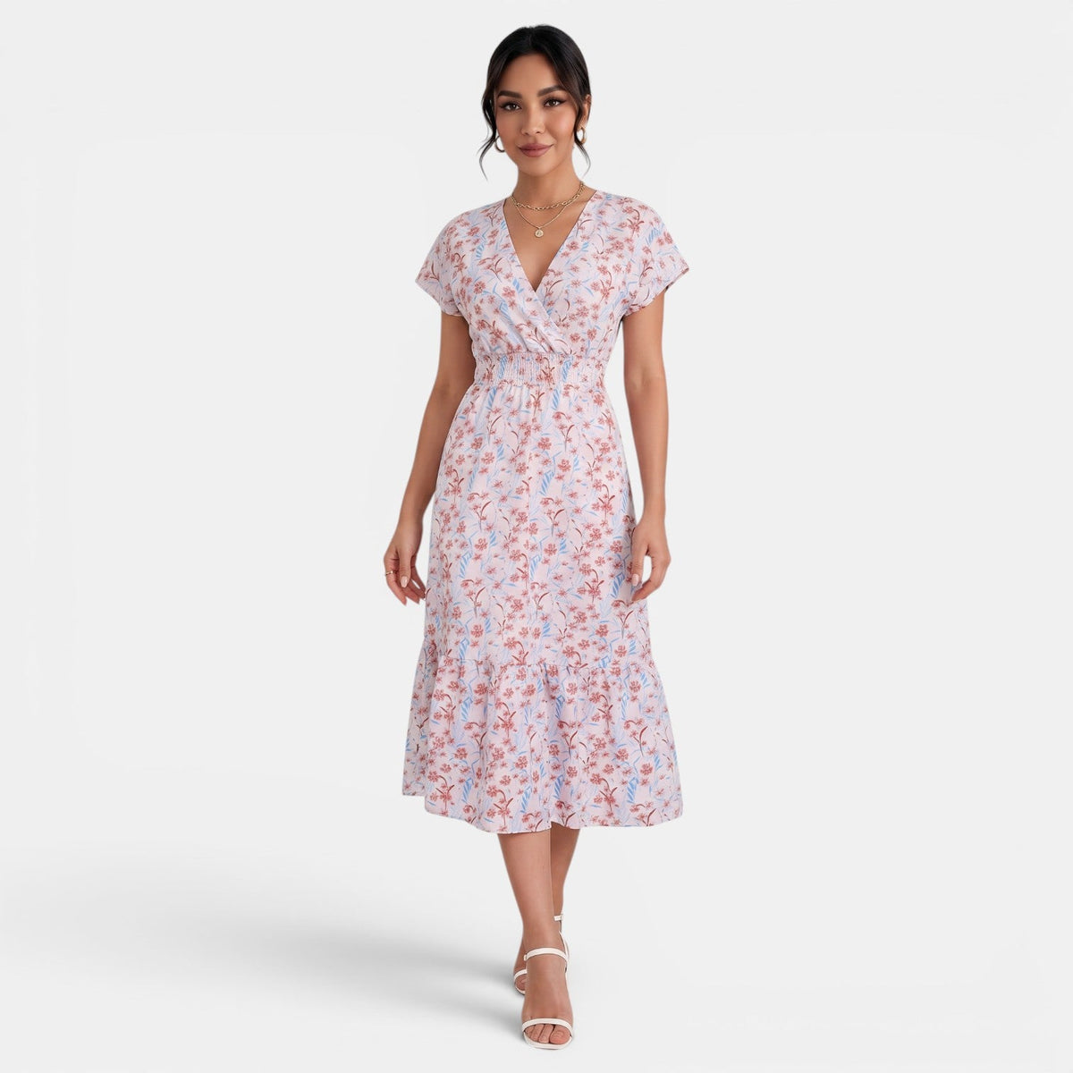 Vestido Midi Floral Mujer Verano