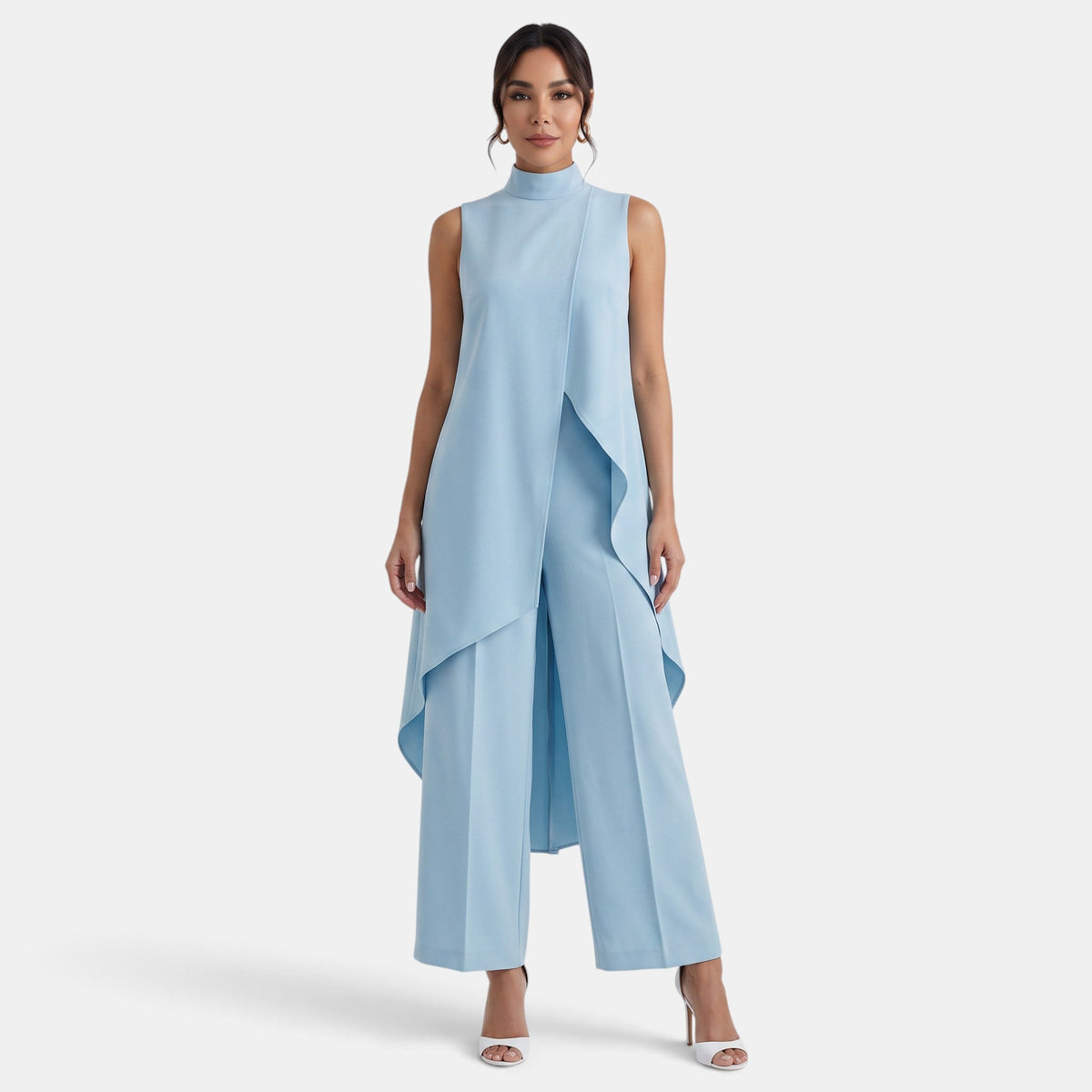 Conjunto Mujer Elegante Cuello Alto Asimétrico