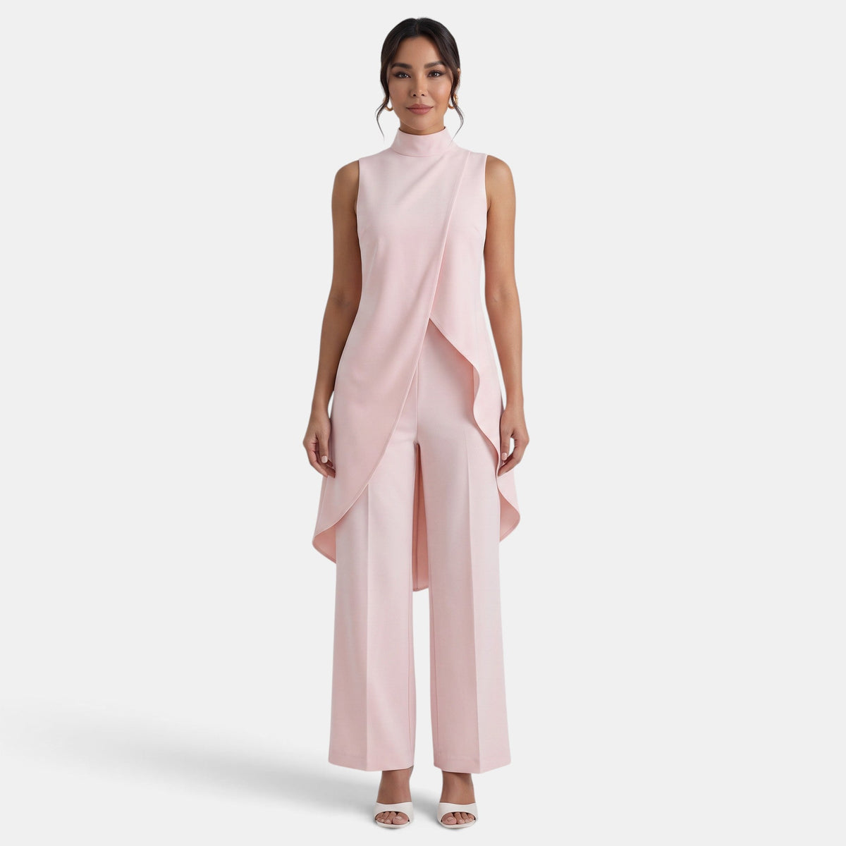 Conjunto Mujer Elegante Cuello Alto Asimétrico