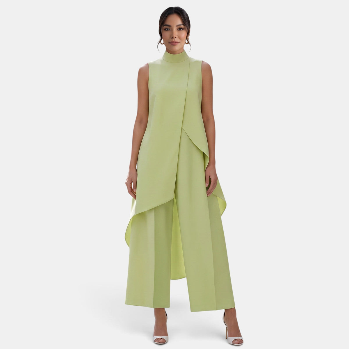 Conjunto Mujer Elegante Cuello Alto Asimétrico