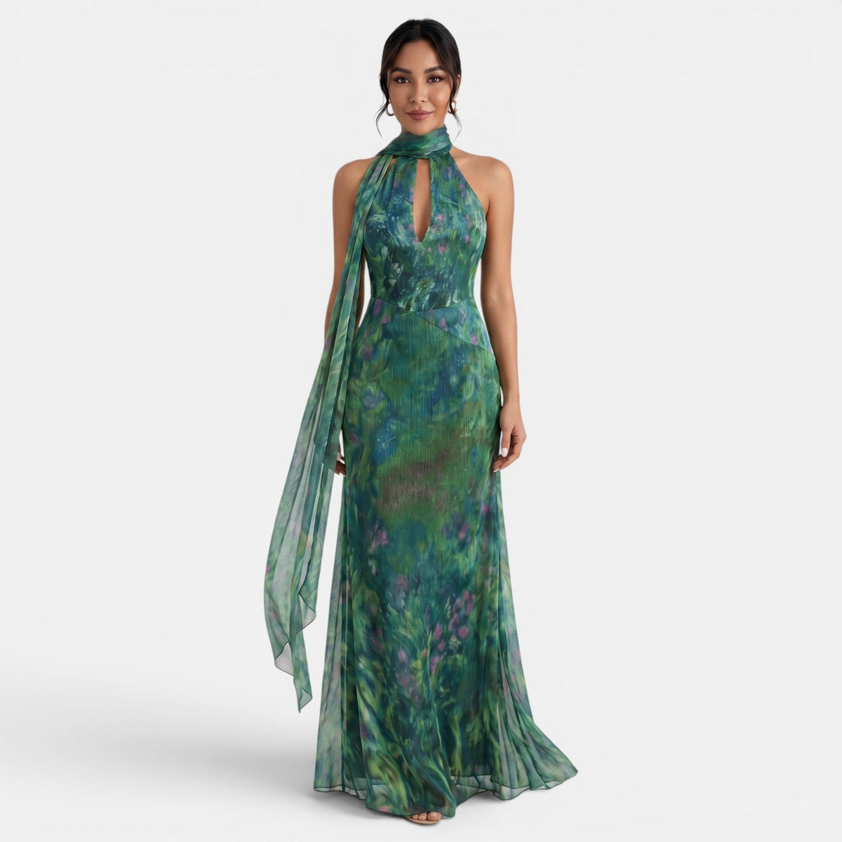 Vestido Largo Halter Mujer Elegante