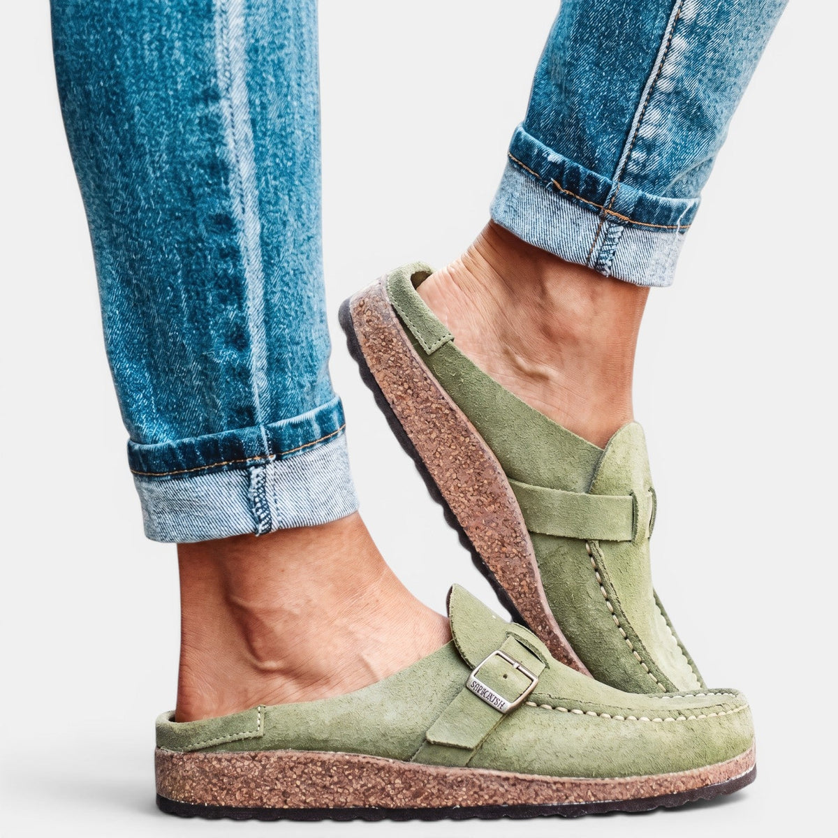 Sandalias Ortopédicas Mujer Ante Hebilla