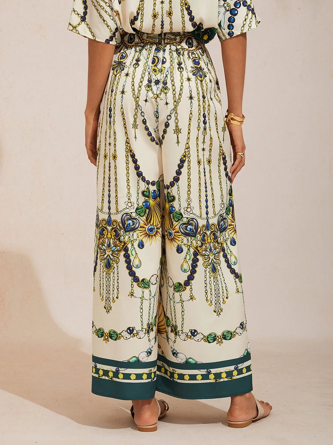 Malva | Pantalón Palazzo de Satén