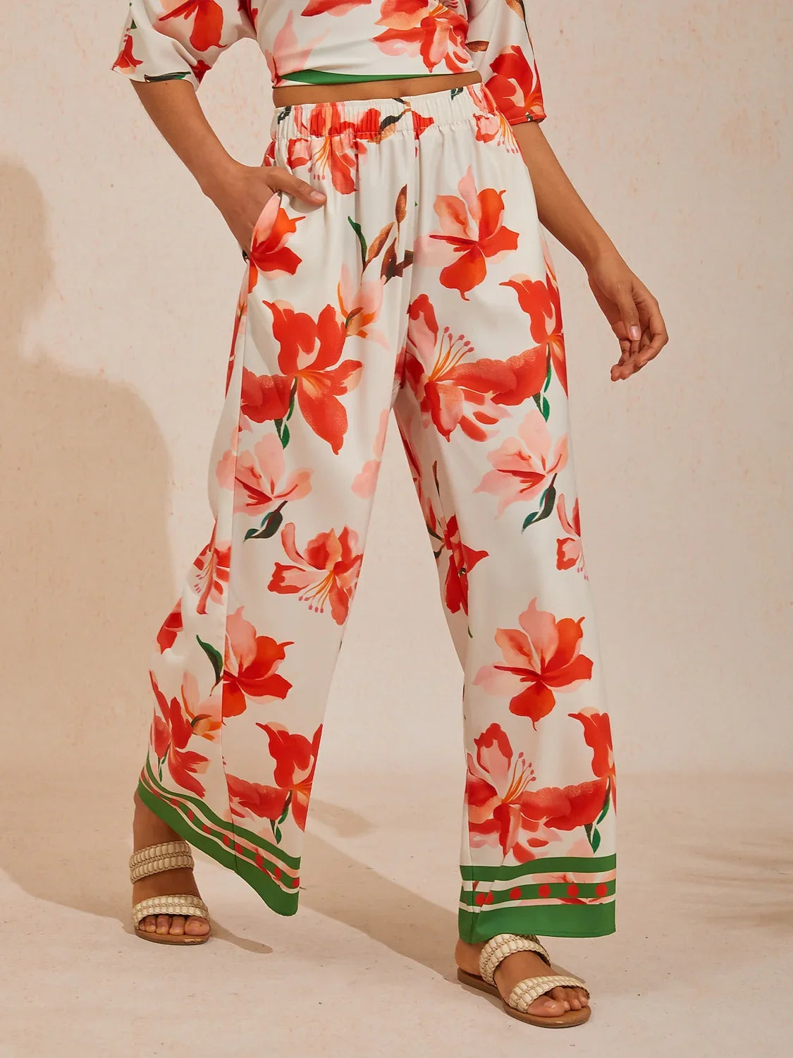 Malva | Pantalón Palazzo de Satén