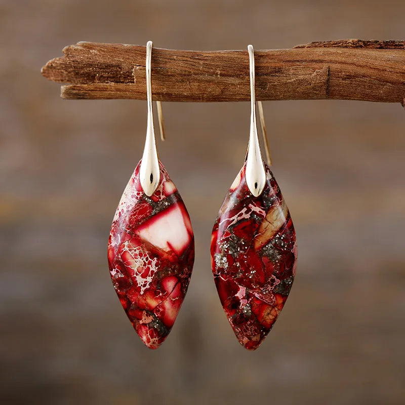 Pendientes Gota con Piedra Natural