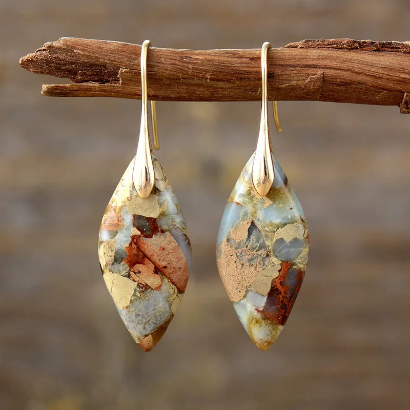 Pendientes Gota con Piedra Natural