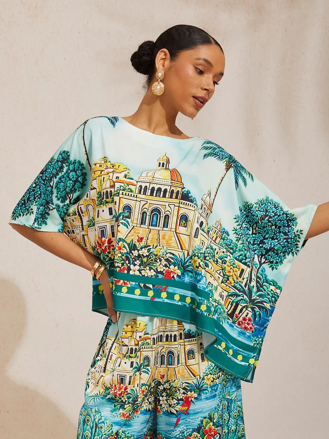Malva | Top de Satén Estampado