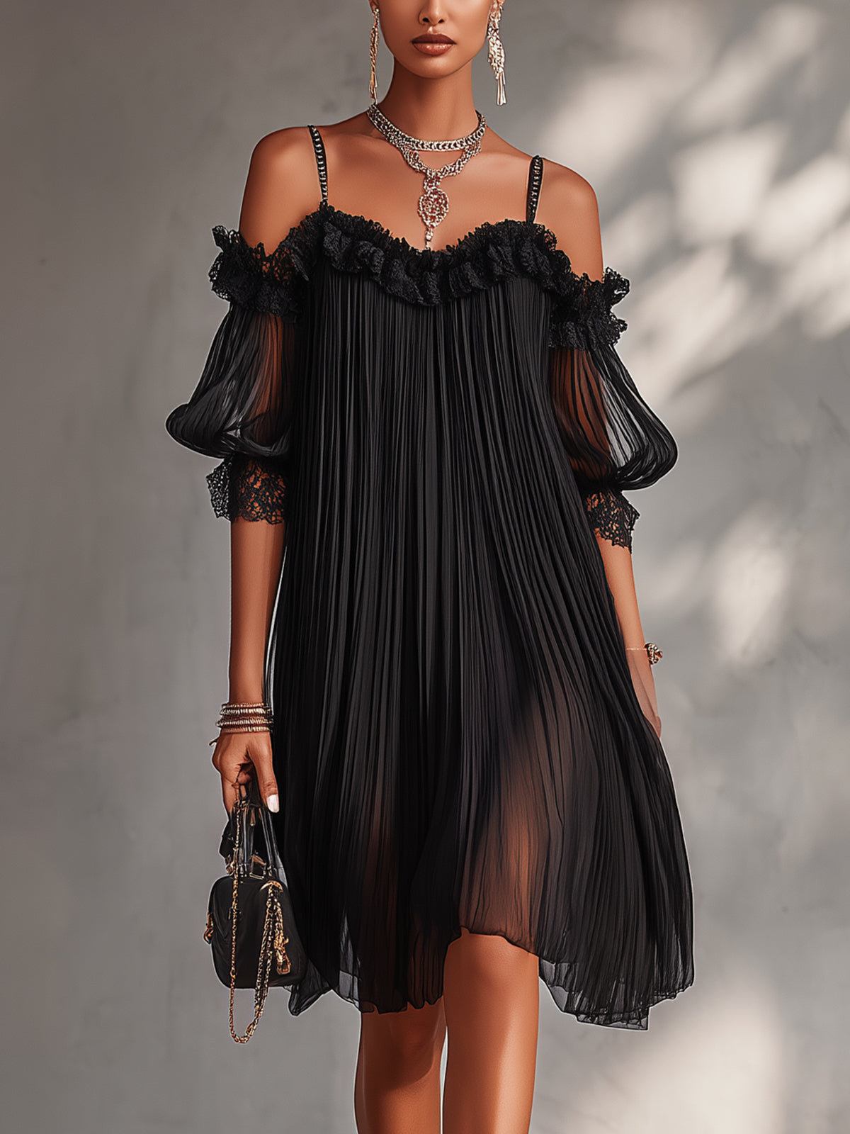 Carmen | Vestido Corto Negro con Encaje