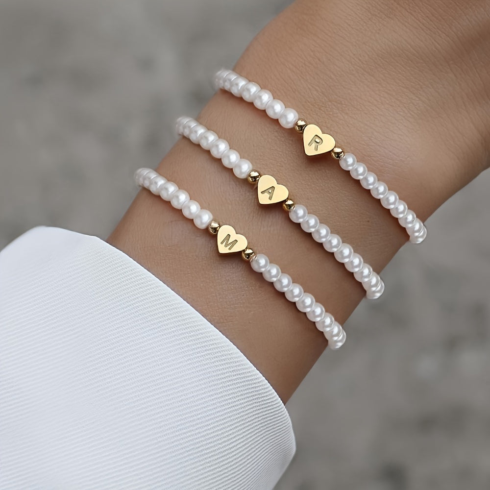 Pulsera Chic con Inicial en Corazón (A-Z)