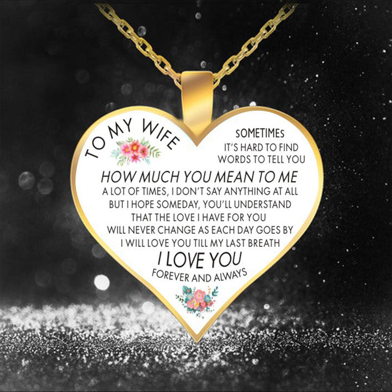 Collar Corazón con Mensaje Grabado
