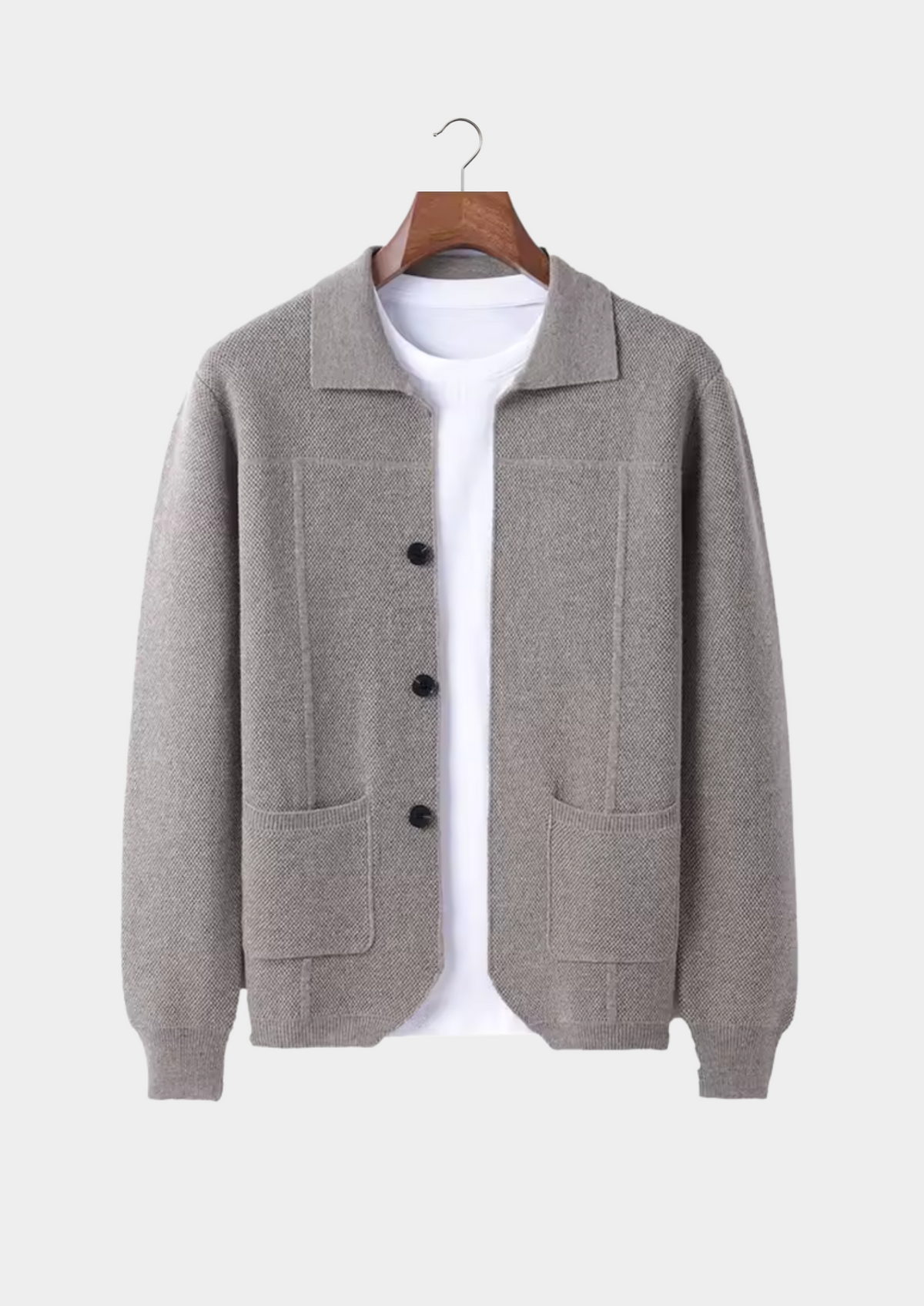 Sobrecamisa Hombre Cashmere Premium – 100% Cashmere con Botones